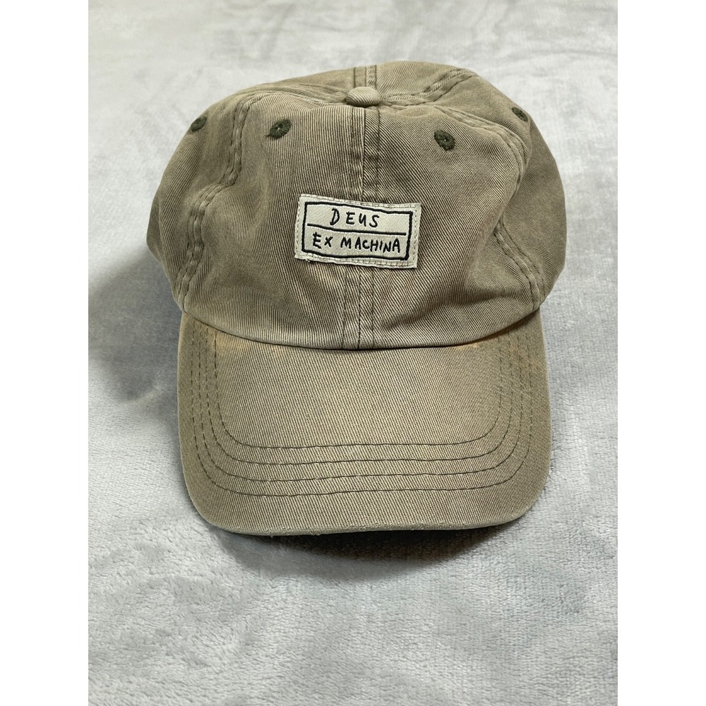 Deus Ex Machina Cas Cap Khaki Tan Distressed Dad Hat Patch Adjustable Cotton